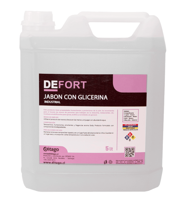 DEFORT JABON CON GLICERINA NEUTRO 5 LT - Ditago