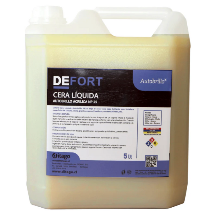 DEFORT CERA ACRILICA AUTOBRILLO 25%