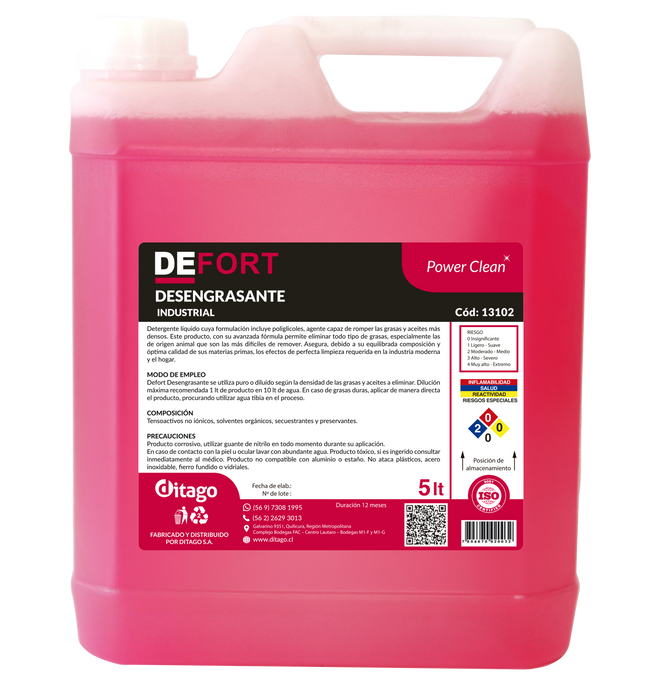 DEFORT DESENGRASANTE POTENCIADO 5 LT
