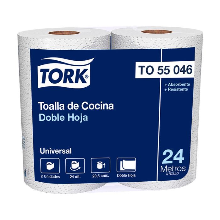 TOALLA PAP TORK D/H 8PAQ X 2 ROLL X 24MTS (TO55046)