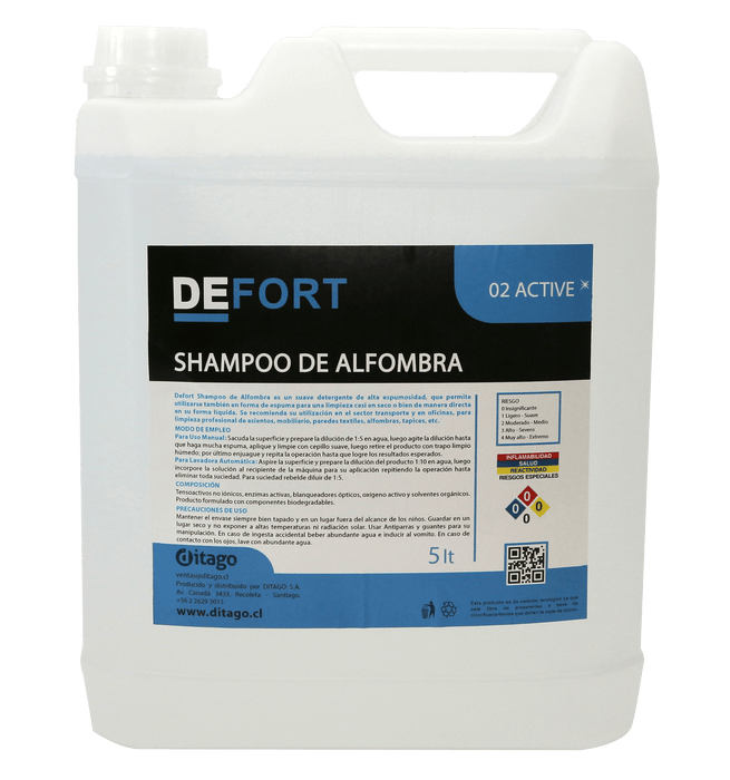 DEFORT SHAMPOO DE ALFOMBRAS 5 LT - Ditago